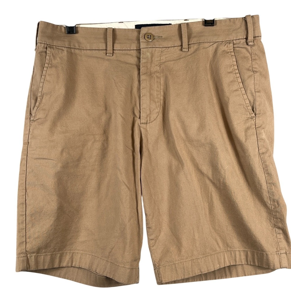 Abercrombie & Fitch Mens 33 Khaki Stretch Chino Shorts Tan Casual Classic Preppy